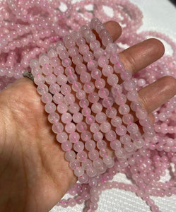 Rose Quartz Beaded Crystal Bracelet