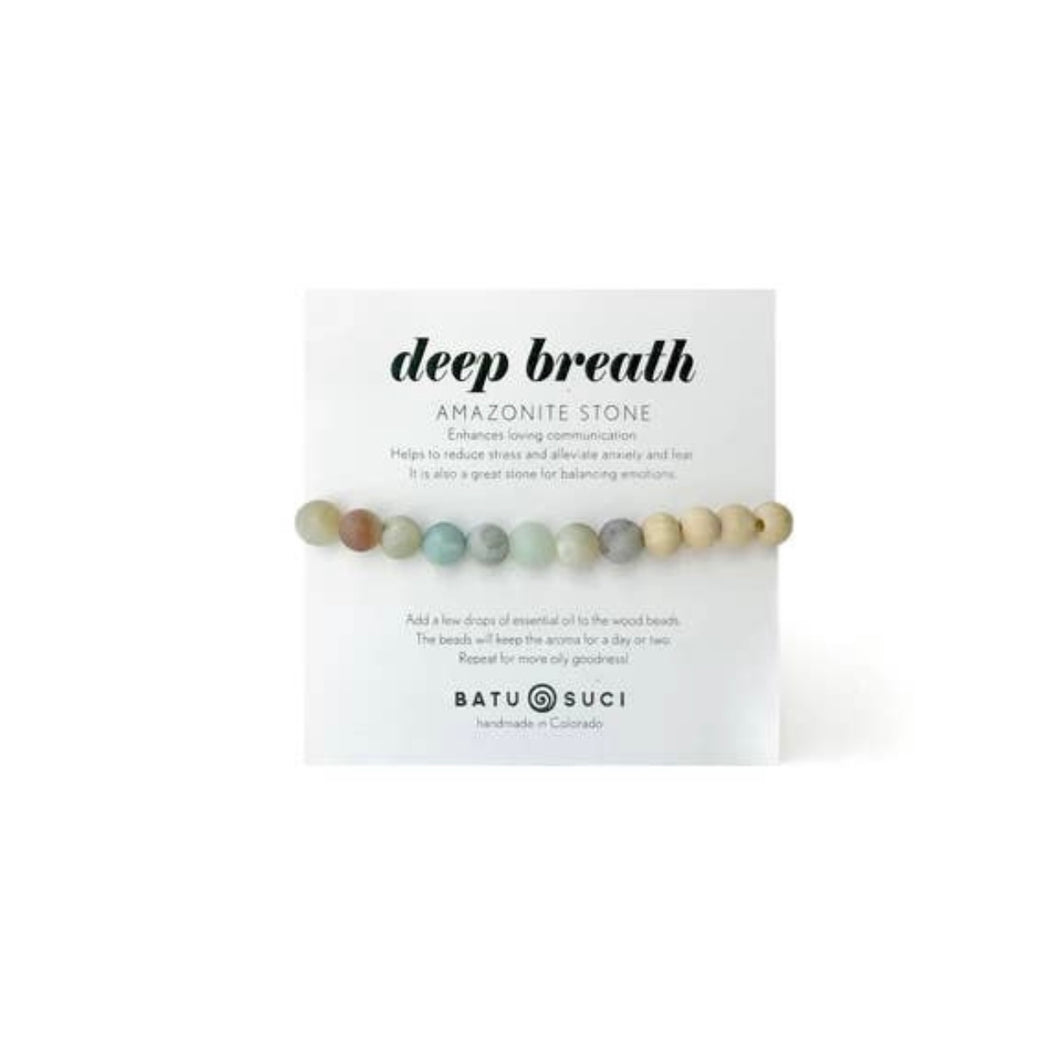 Deep Breath Diffuser Bracelet with Amazonite