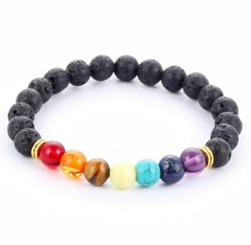 7 chakra gemstone Diffuser Bracelet