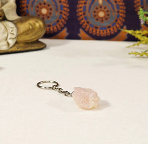 Natural Rose Quartz Keychain