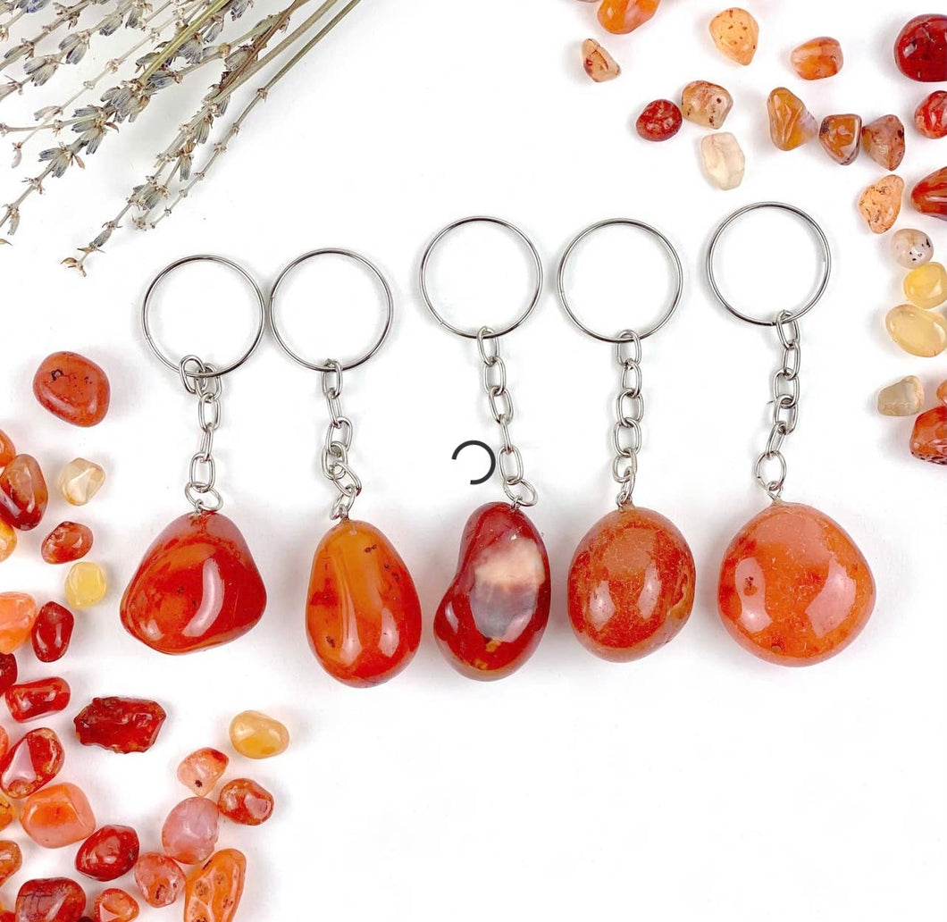 Tumbled Carnelian Keychain