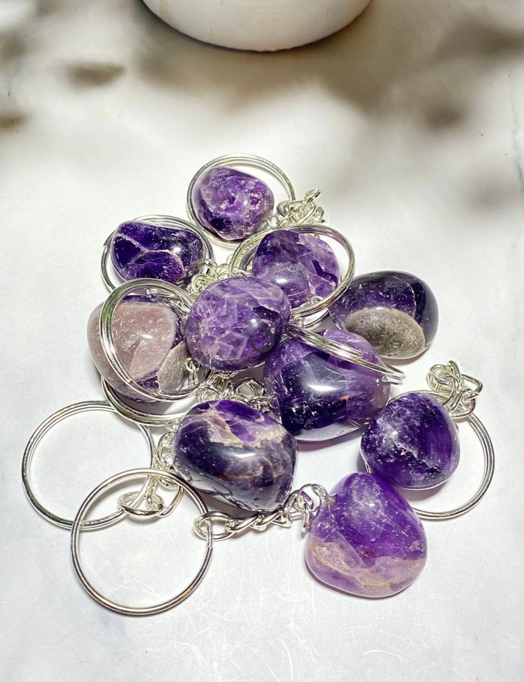 Polished Amethyst Keychain