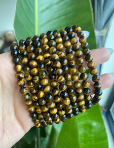 Tigers Eye Beaded Crystal Bracelet