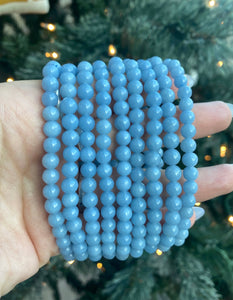 Angelite Beaded Crystal Bracelet