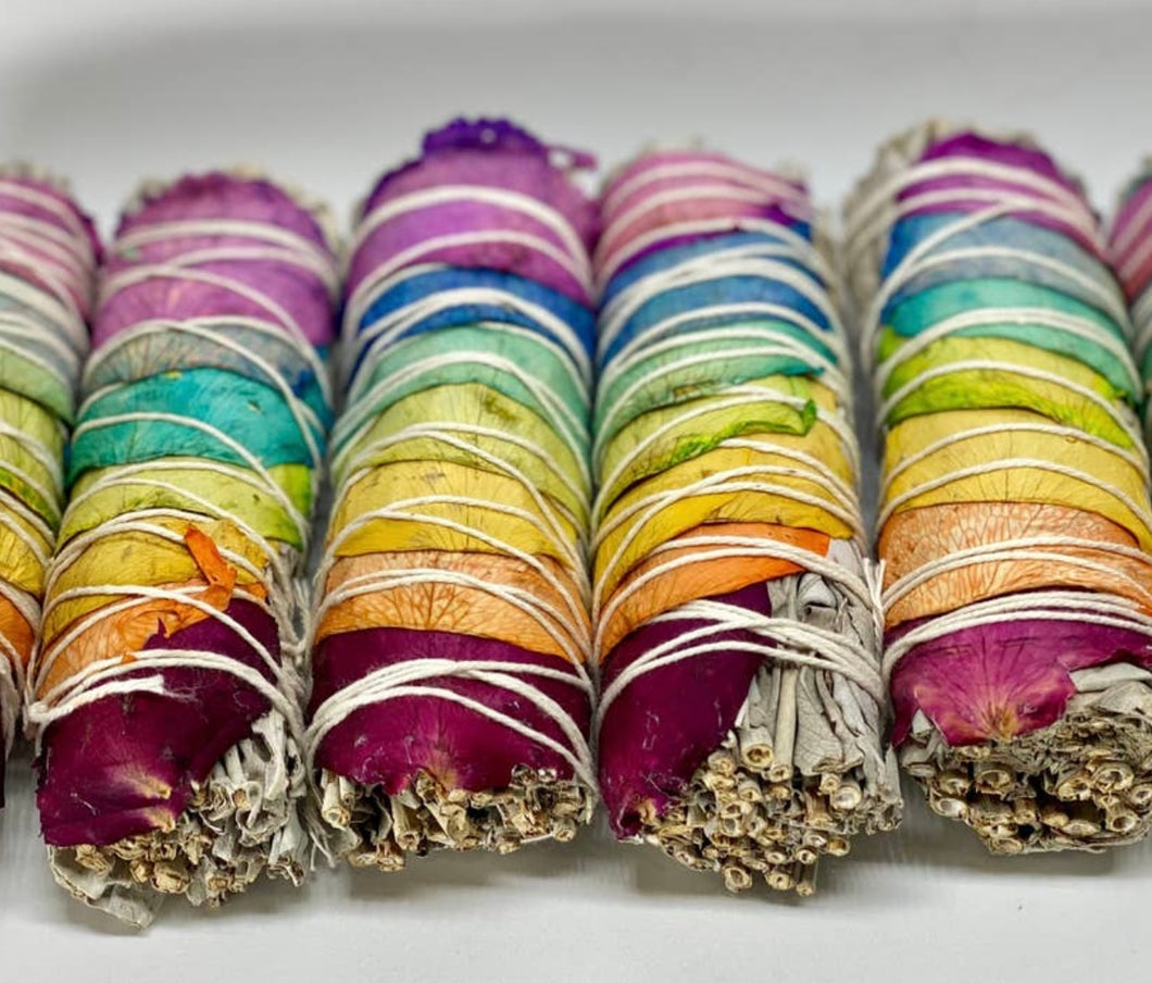 7 Chakra Rose White Sage Bundle