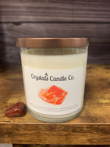 Carnelian Crystal Candle