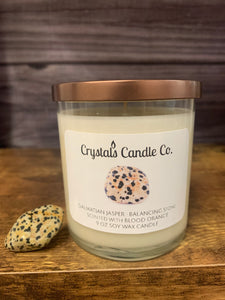 Dalmatian Jasper Crystal Candle