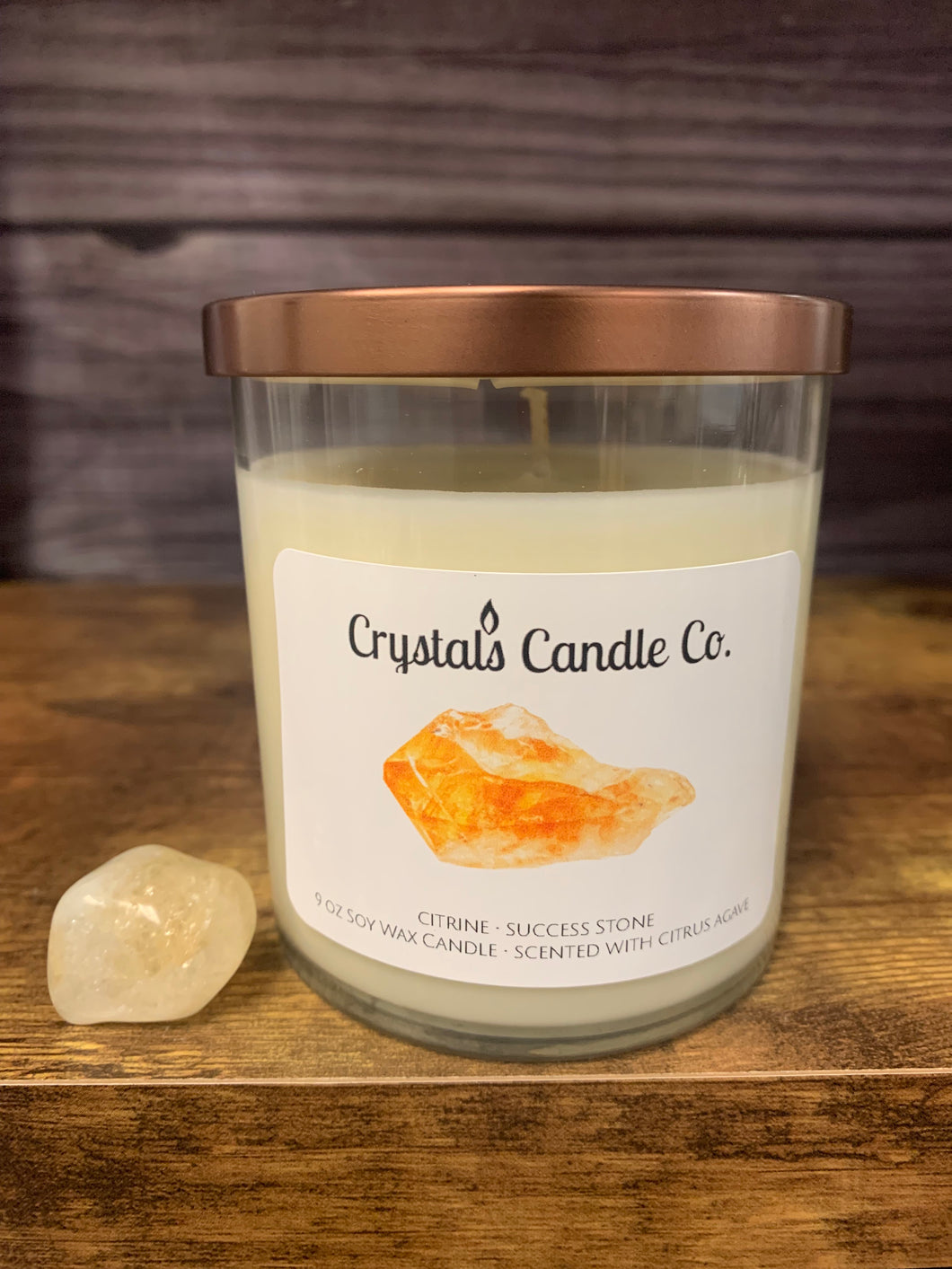 Citrine Crystal Candle