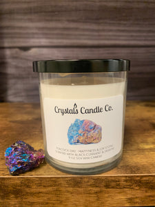 Peacock Ore Crystal Candle