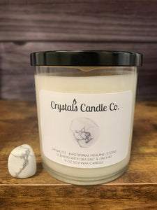 Howlite Crystal Candle