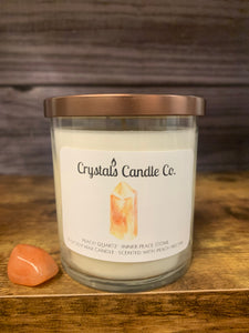 Peach Quartz Crystal Candle