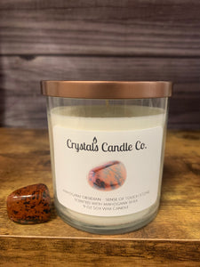 Mahogany Obsidian Crystal Candle