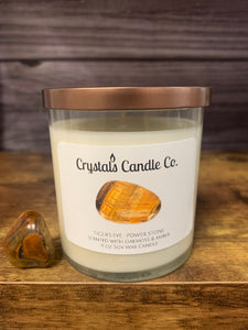 Tigers Eye Crystal Candle