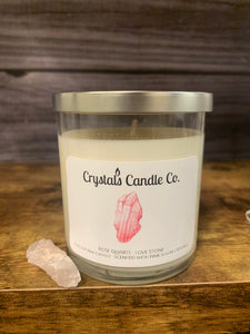 Rose Quartz Crystal Candle