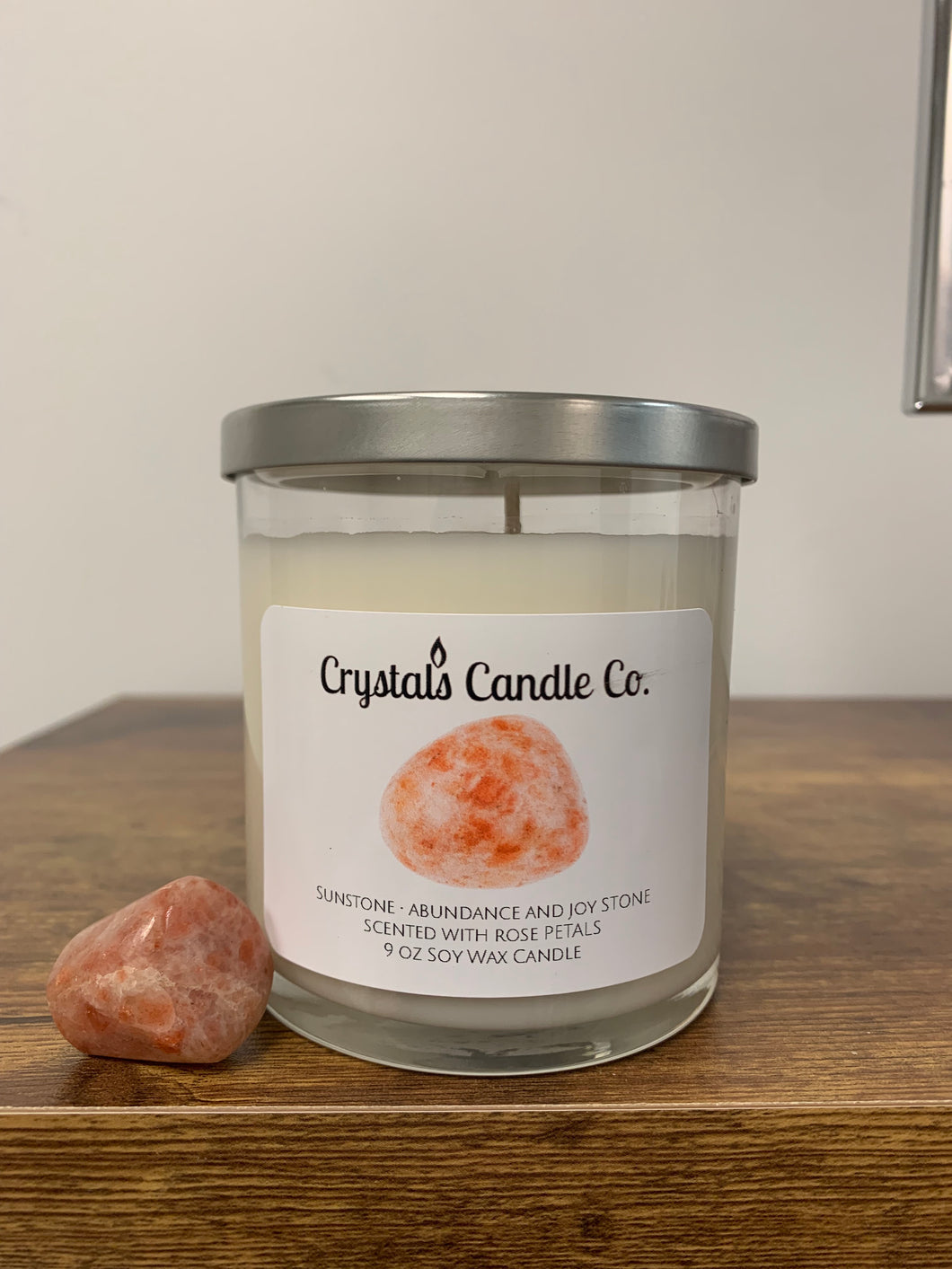 Sunstone Crystal Candle